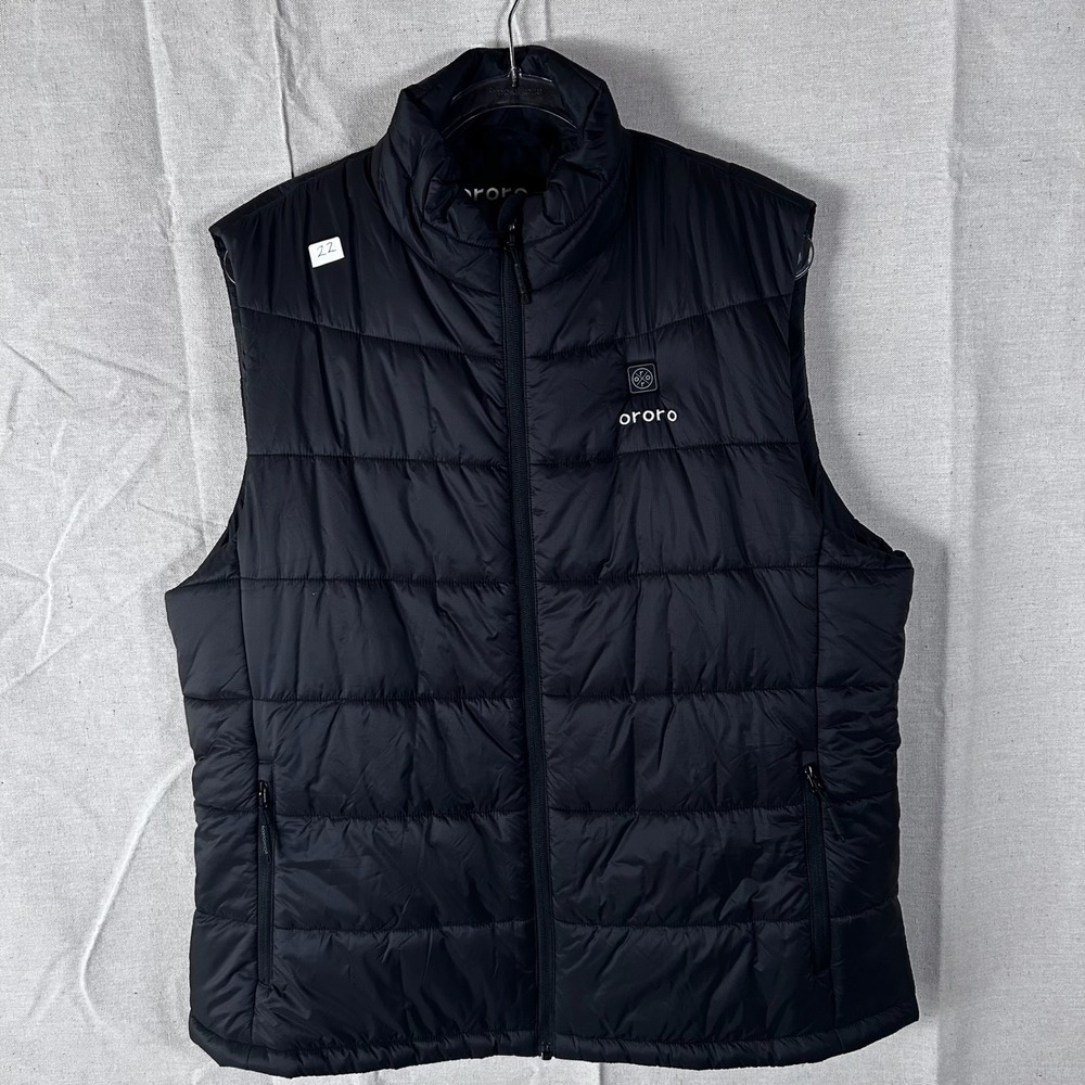 Ororo Heated Puffer Vest Black XL Full Zip Quilted Insulated Light No/Battery